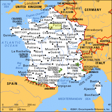 map of france cities. FRANCE