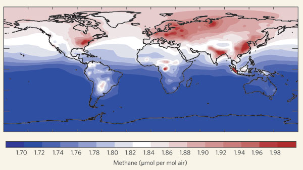 global distribution of methane