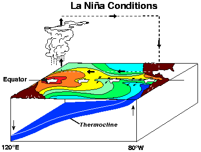 conditions in the Pacific during La Nina