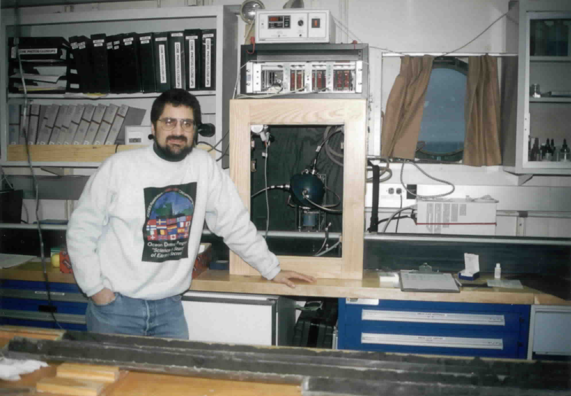 Dr. Ortiz aboard the R/V Joides
        Resolution