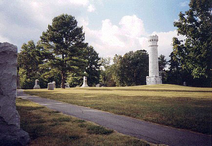 Monuments along Battleline road, Chickamauga Battlefield, Georgia