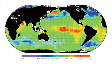 map of co2 exchange with the atmosphere.