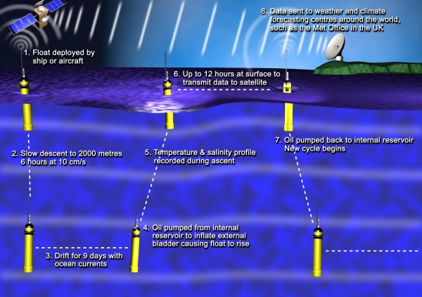 10-day cycle of argo float operation