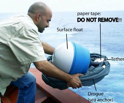 deployment of a holey-sock drifter