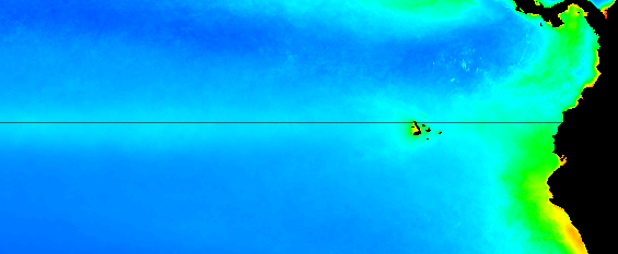 high chlorophyll concentrations on the eastern Pacific.