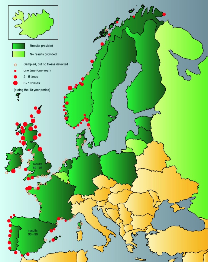 paralytic shelfish poisoning incidents in Europe