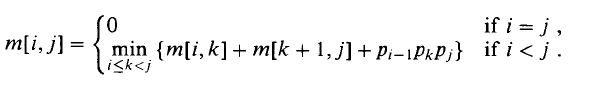 Matrix chain recurrence